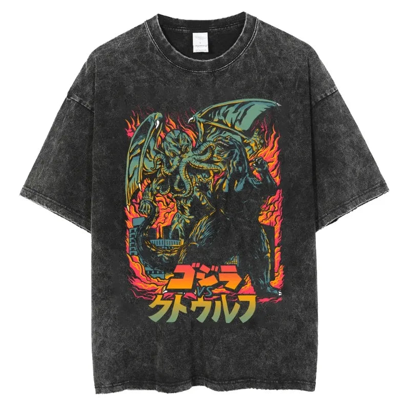 Godzilla — Washed Cotton Y2K Monster Tee