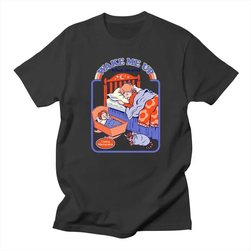 Horror Alien — Are We Here Yet? Harajuku Vintage Demon Graphic Tee - Neon Districts