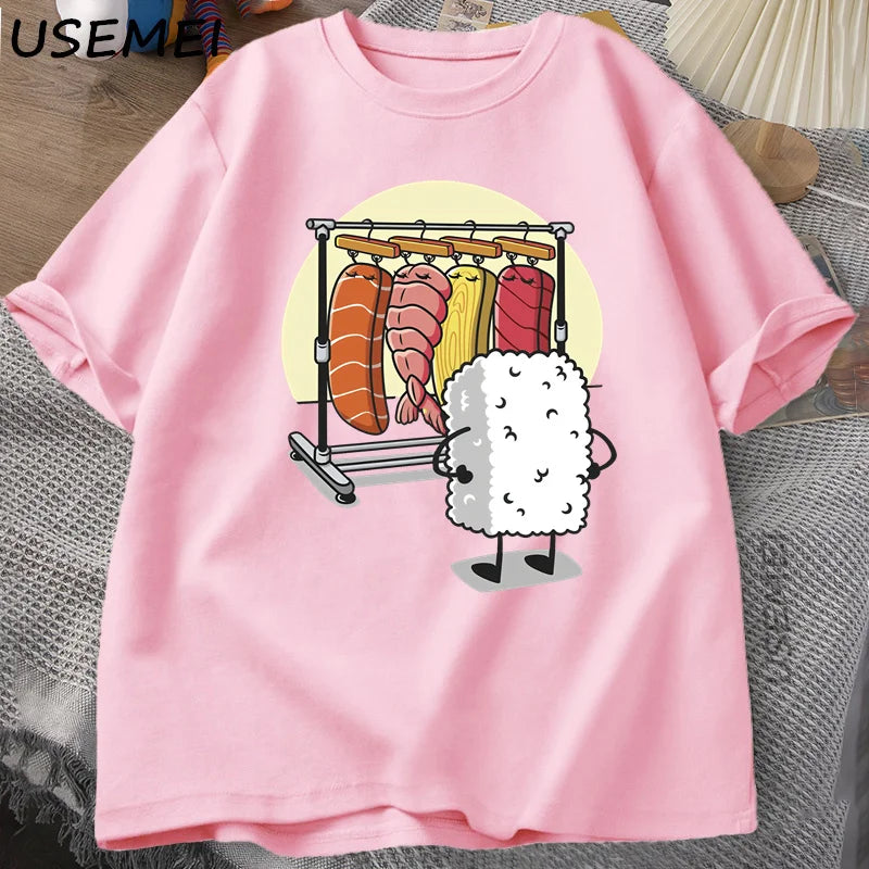 Sushi Wardrobe — Japanese Food Humor Graphic Tee - Neon Districts