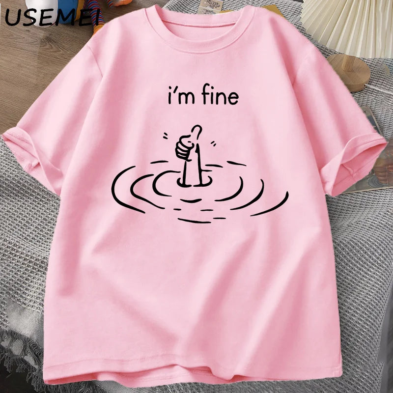 I'm Fine (Back Print) — Mental Health Humor Graphic Tee - Neon Districts
