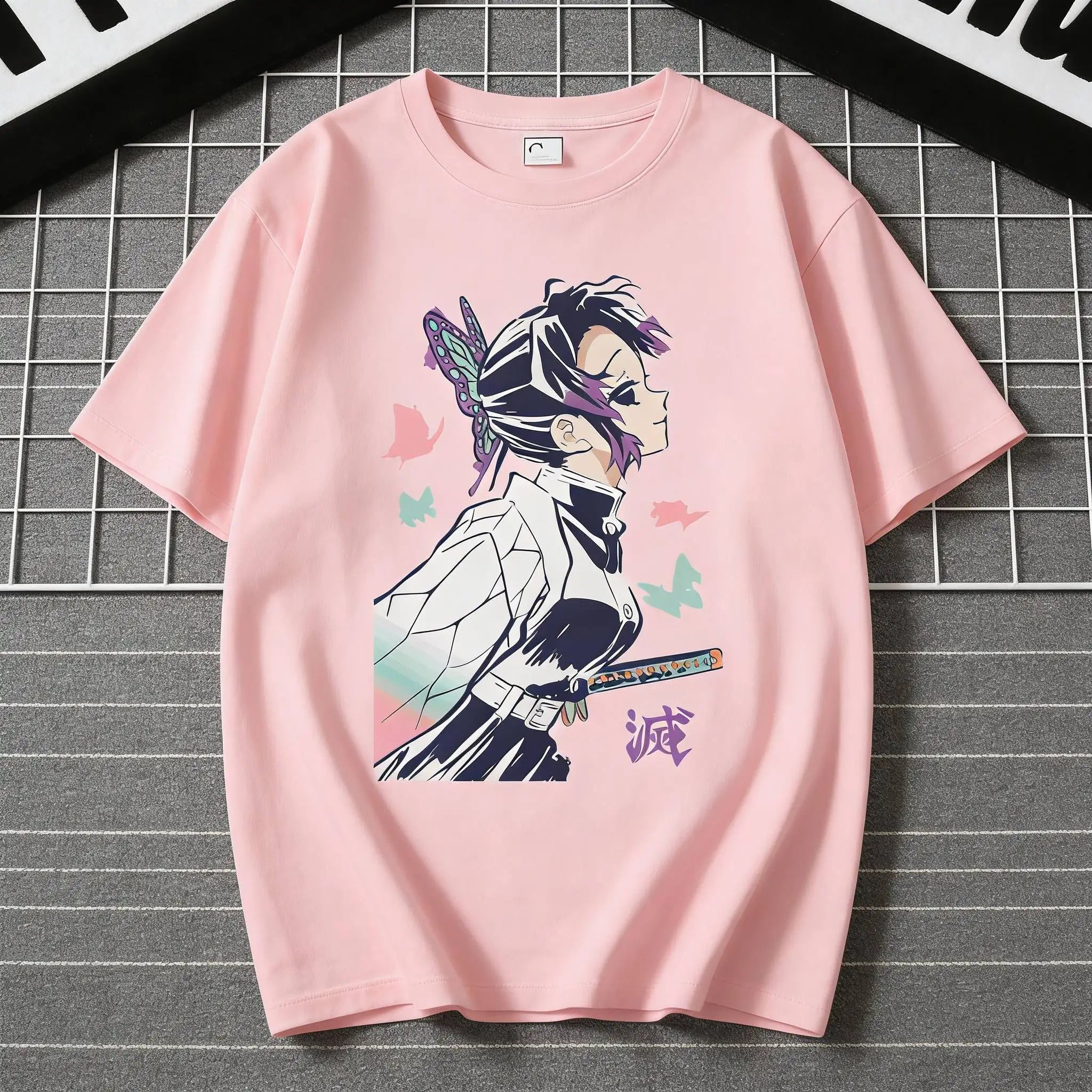 Demon Slayer Kanae Kocho Pink Tee – Soft Anime Cotton Top