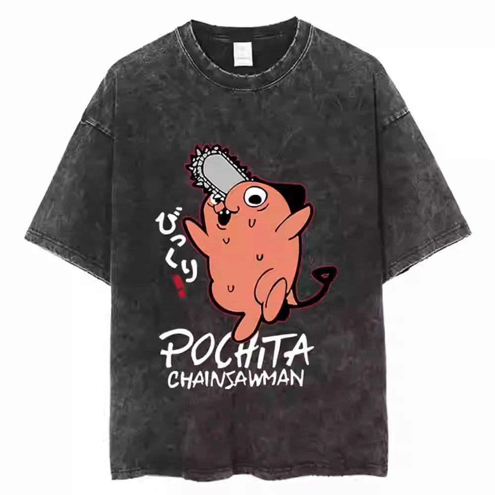 Chainsaw Man — Full Cast Washed Oversized Tee - Neon Districts