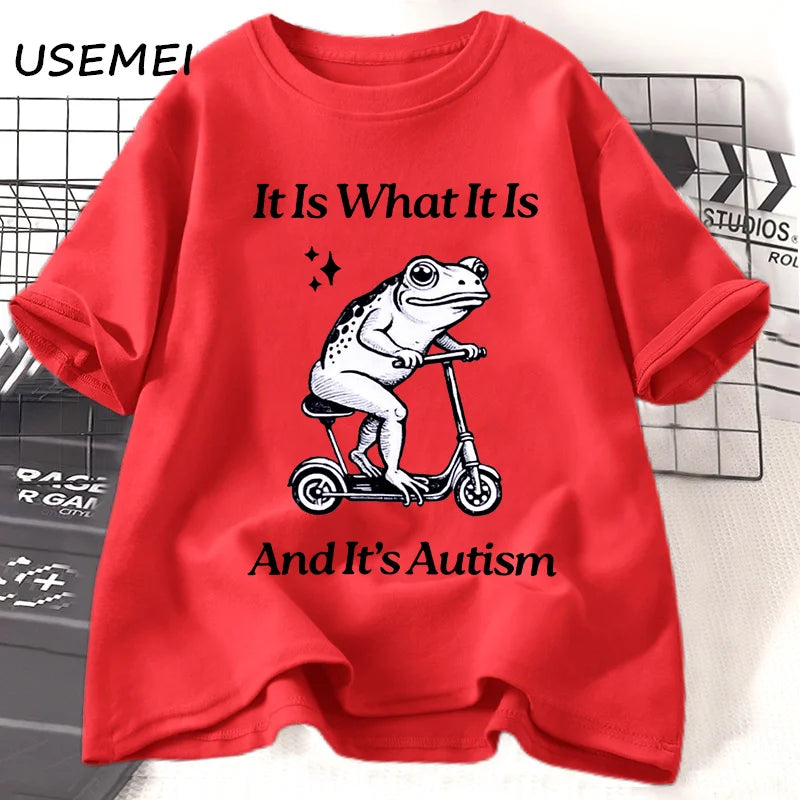 It Is What It Is — Autism Frog Weirdcore Meme Graphic Tee - Neon Districts
