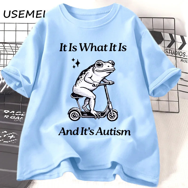 It Is What It Is — Autism Frog Weirdcore Meme Graphic Tee - Neon Districts