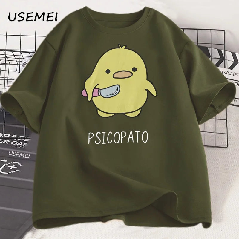 Psicopato — Cute Duck with Knife Streetwear Graphic Tee - Neon Districts