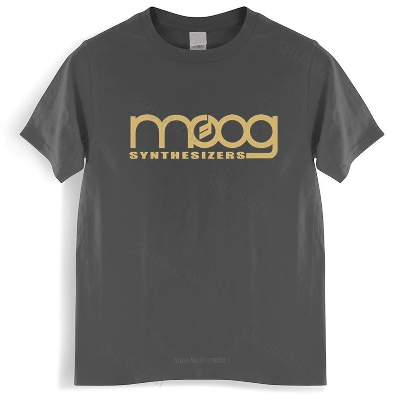 Moog — Black Crew Neck Synthesizer Tee - Neon Districts