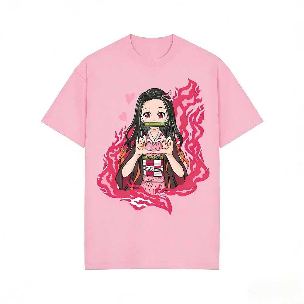 Demon Slayer Nezuko Graphic Tee – Pure Cotton Anime Shirt