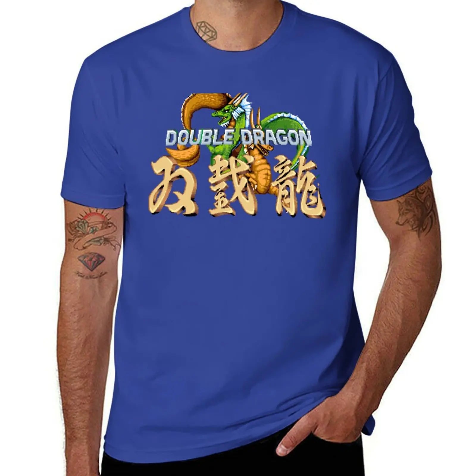 Double Dragon — Arcade Title Pixel Art Vintage Tee - Neon Districts