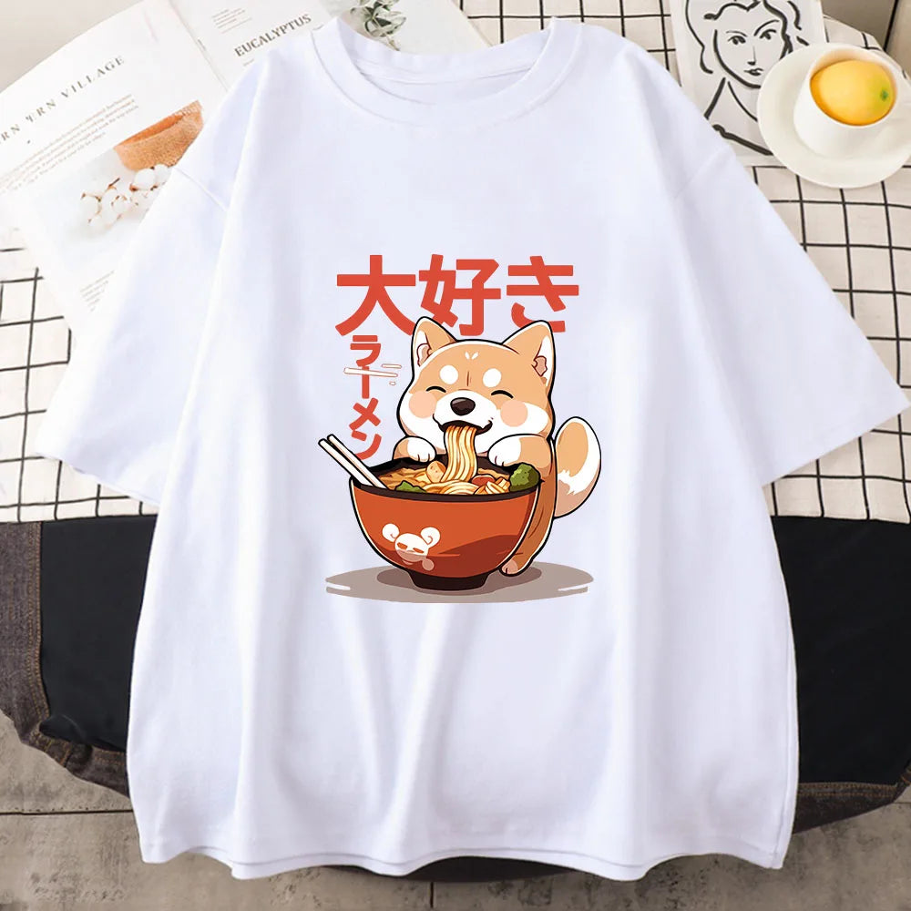 Shiba Inu Ramen Kawaii Tee - Neon Districts