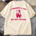 Lactose Intolerant — Cute Cow Y2K Humor Meme Graphic Tee - Neon Districts