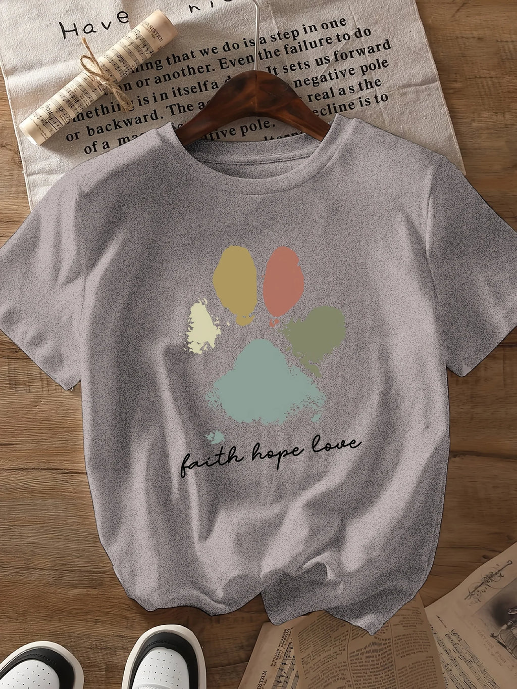 Faith Hope Love Paw Print Tee - Neon Districts