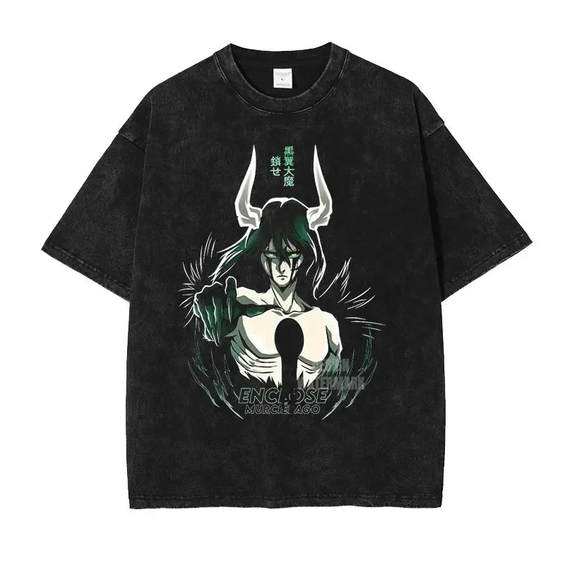 Bleach Aizen Sousuke Graphic Tee – Vintage Washed Oversized