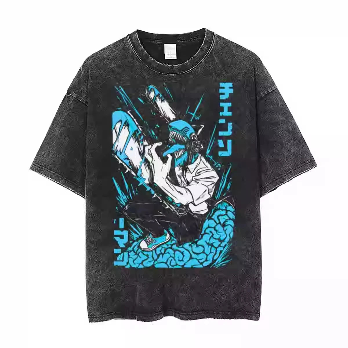Chainsaw Man — Full Cast Washed Oversized Tee - Neon Districts