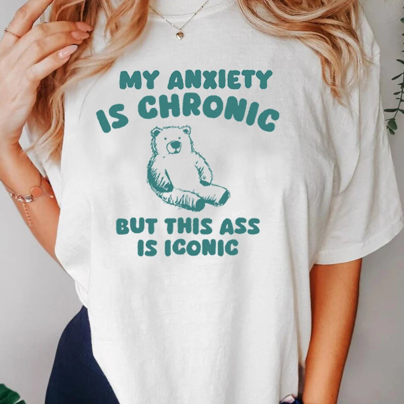 My Anxiety Is Chronic Bear Tee - Neon Districts