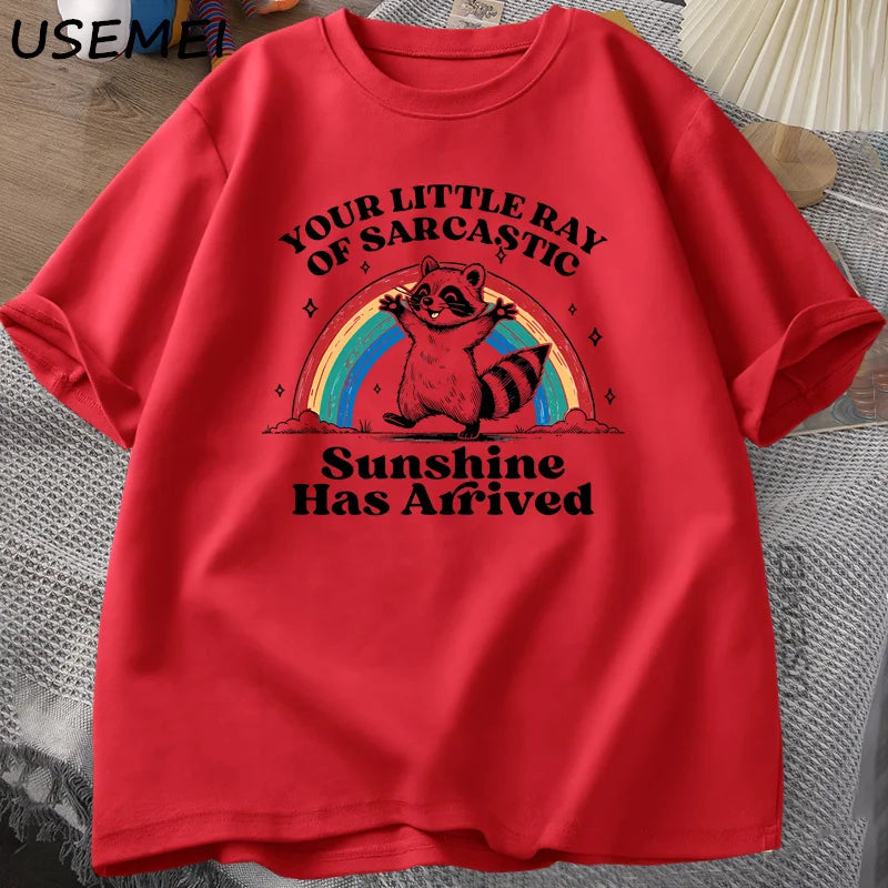 Your Little Ray of Sunshine — Sarcastic Raccoon Meme Tee - Neon Districts
