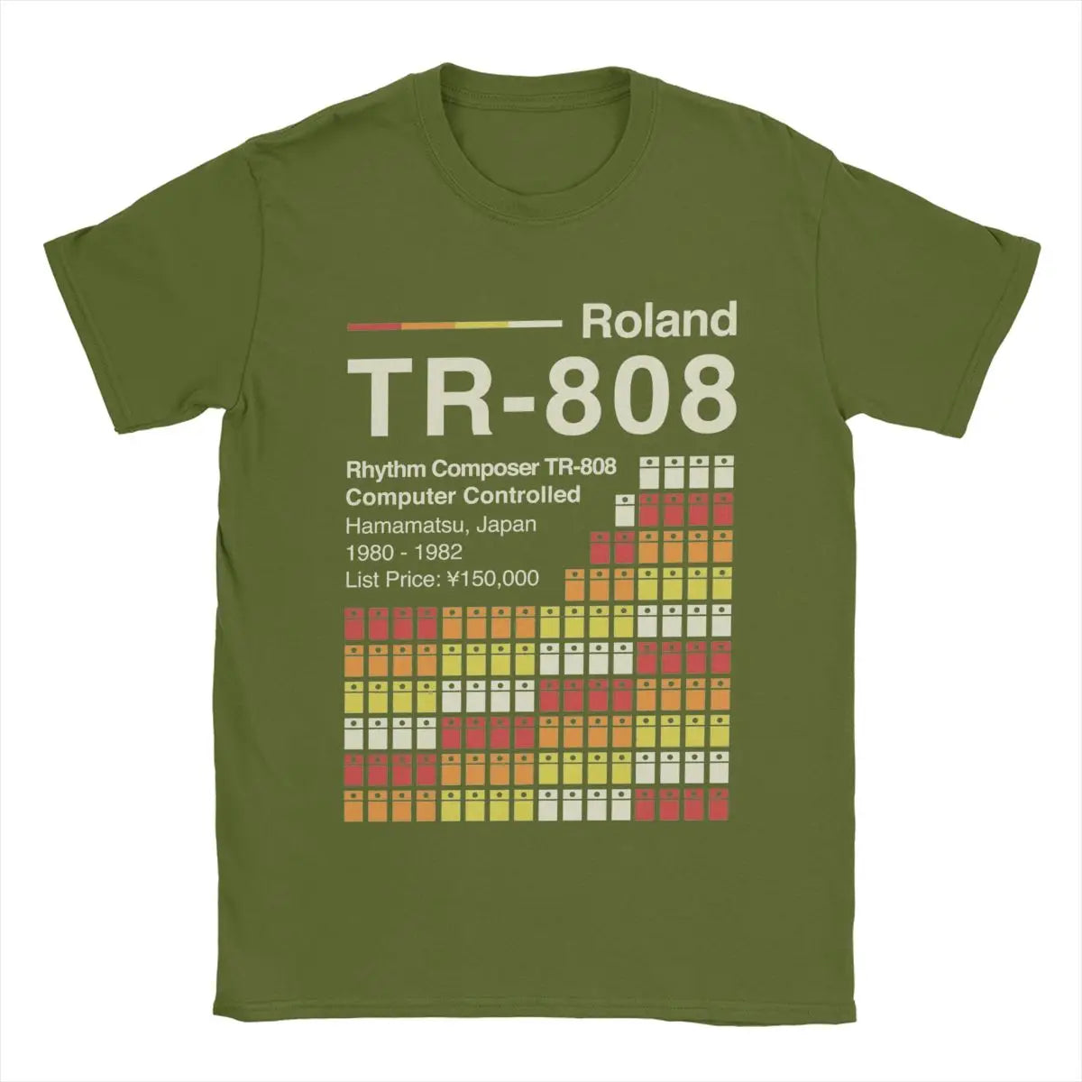 Roland TR-808 — Horizontal Drum Machine Vintage Tee - Neon Districts