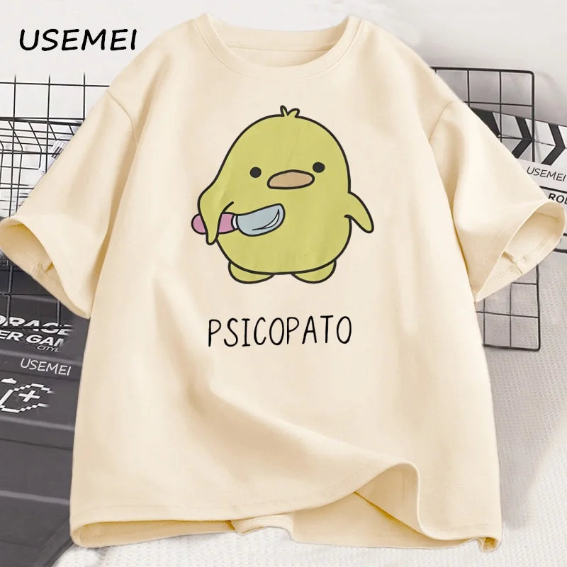 Psicopato — Cute Duck with Knife Streetwear Graphic Tee - Neon Districts