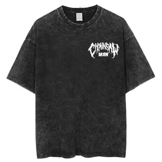 Chainsaw Man Retro Washed Hip-Hop Tee