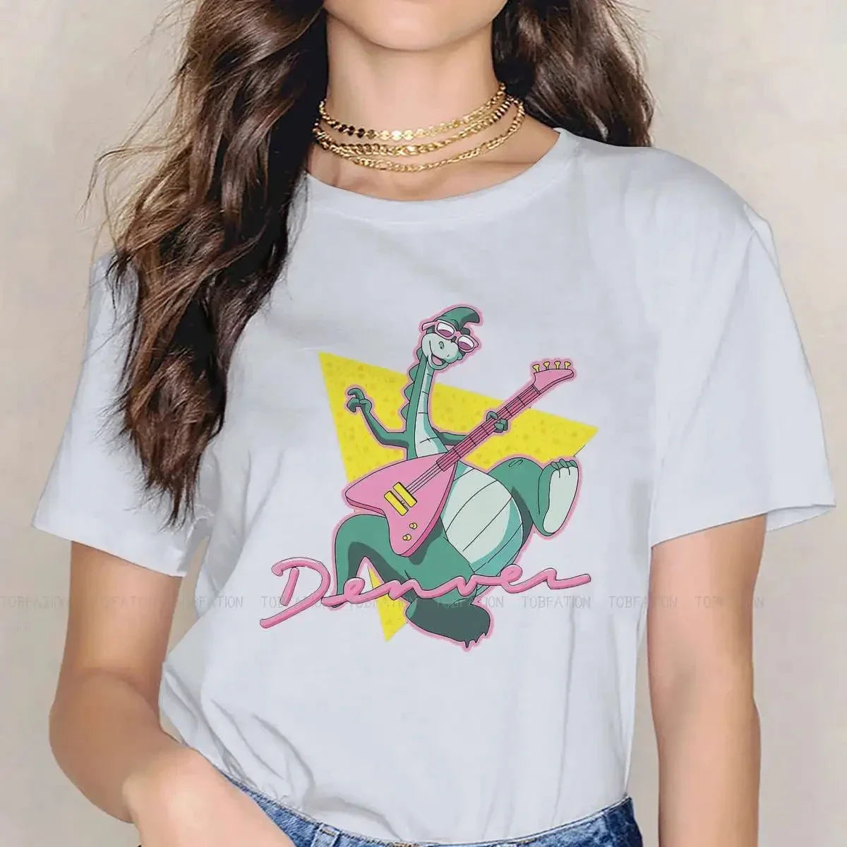 Denver the Last Dinosaur — 90s Cartoon Classic Tee - Neon Districts