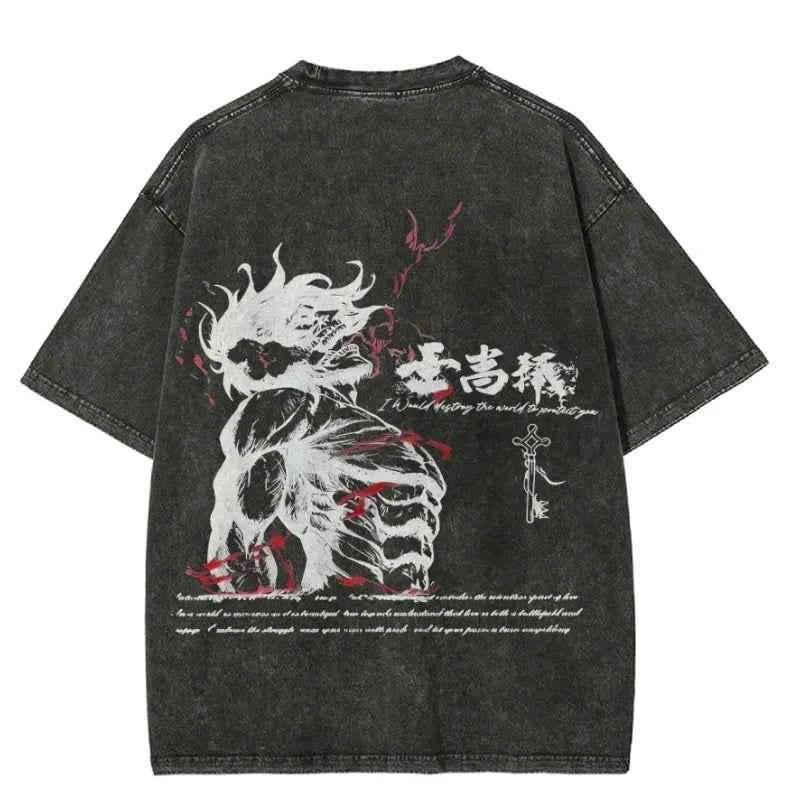 Attack on Titan Retro Cotton Tee – Anime Streetwear