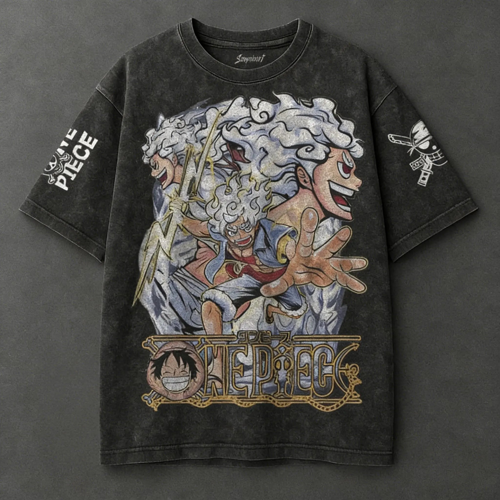 One Piece Zoro & Luffy Harajuku Vintage Tee – Y2K Streetwear