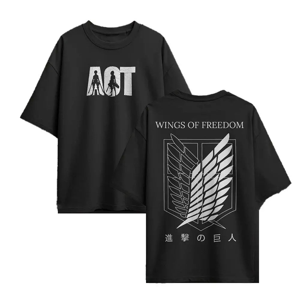 Attack on Titan Oversized Summer Tee – Y2K Streetwear Graphic
