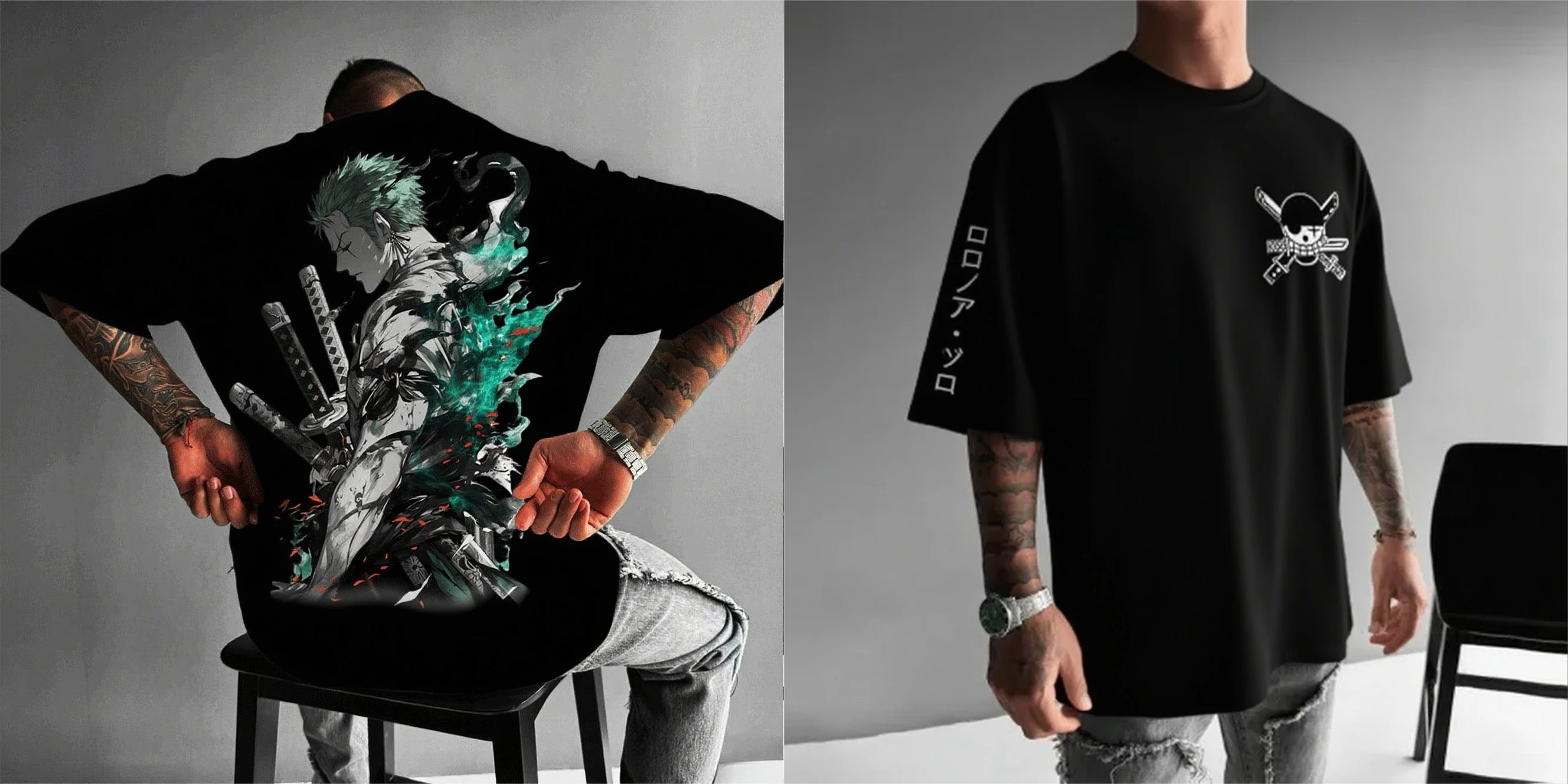 One Piece — Zoro Oversized Y2K Streetwear Tee - Neon Districts