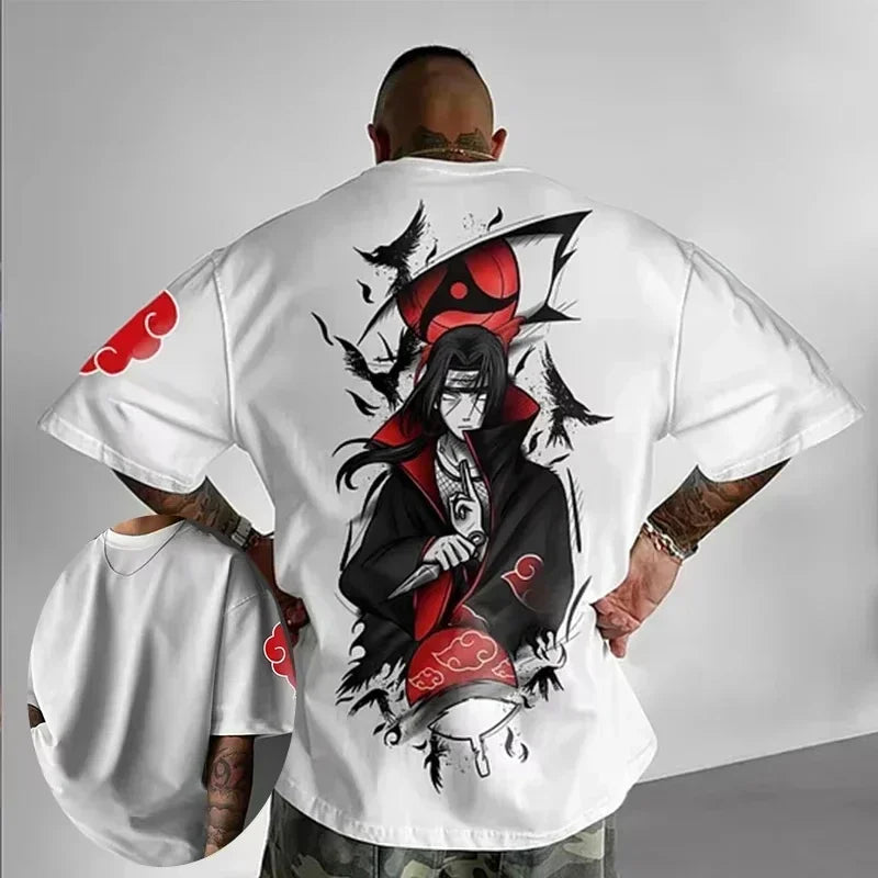 Japanese Anime Hip-Hop Oversized Tee – Casual Cotton Print