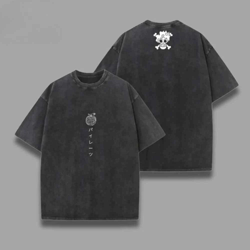 One Piece Skull Vintage Tee – Straw Hat Graphic Streetwear