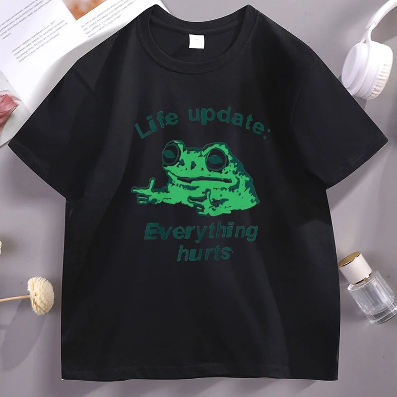 Life Update: Still a Frog — Meme Streetwear Graphic Tee - Neon Districts