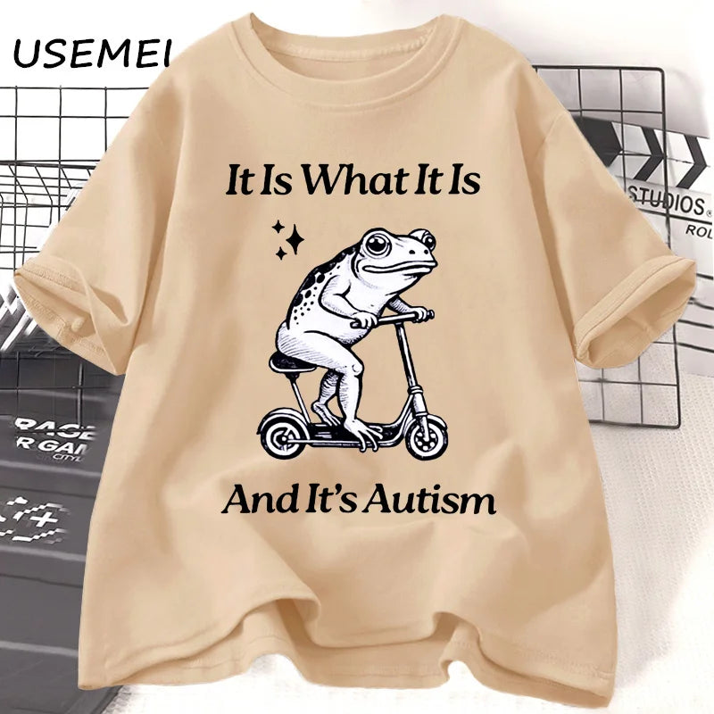It Is What It Is — Autism Frog Weirdcore Meme Graphic Tee - Neon Districts
