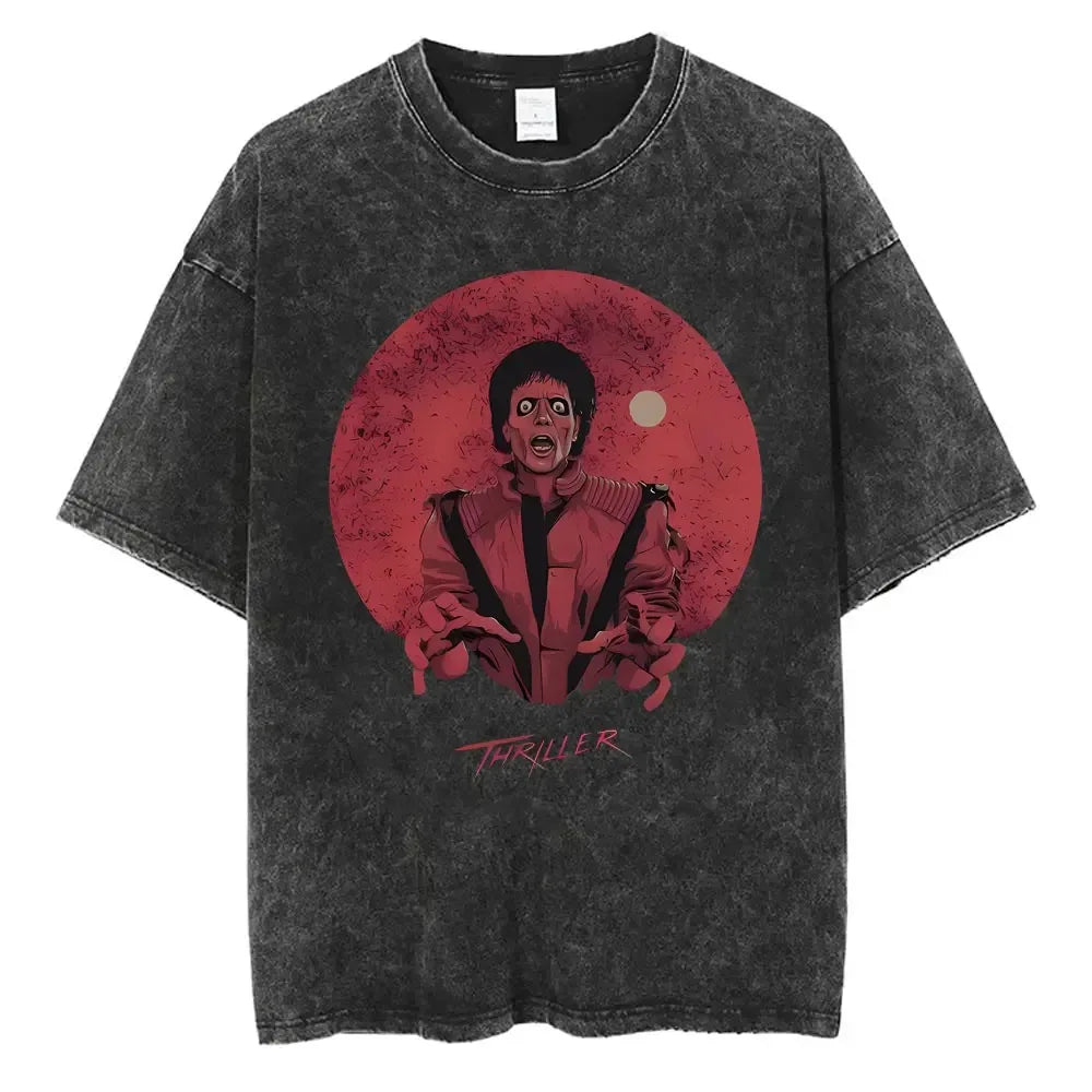 MJ King of Pop Washed Vintage Tee - Neon Districts
