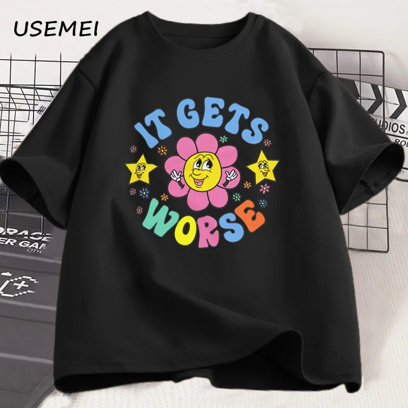 It Gets Worse — Weird-Core Meme Oversized Graphic Tee - Neon Districts