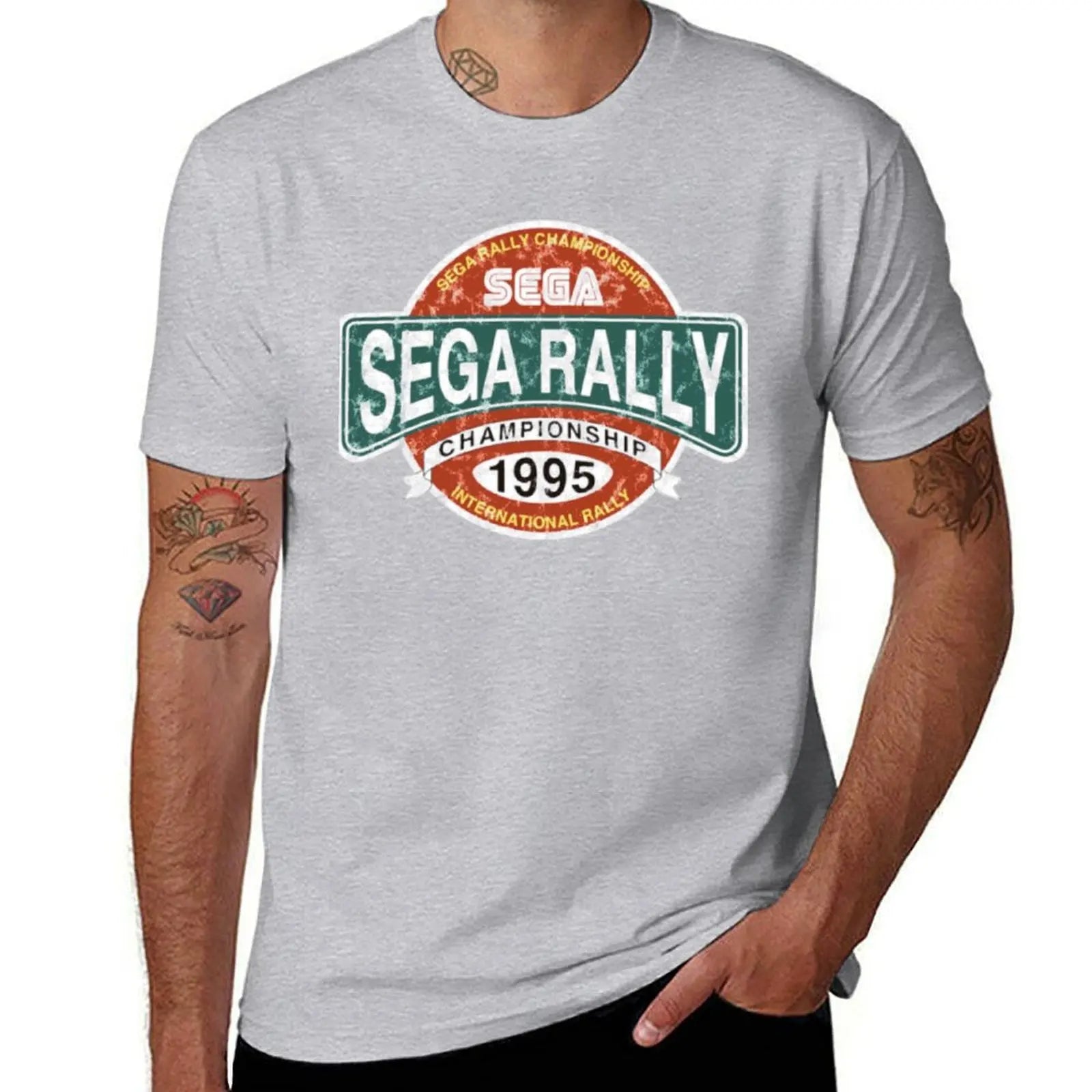 Sega Rally — Championship Distressed Logo Tee - Neon Districts