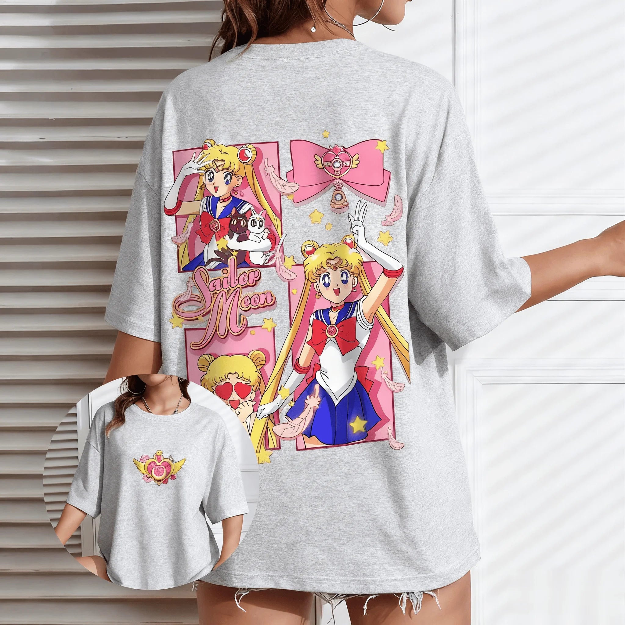 Sailor Moon — 2026 New Year Loose Cartoon Tee - Neon Districts