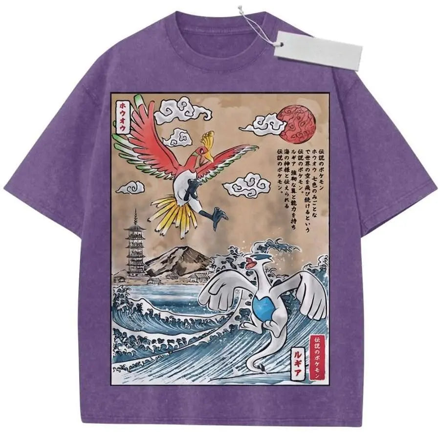 Pokémon — Vintage Washed Oversized Streetwear Tee - Neon Districts
