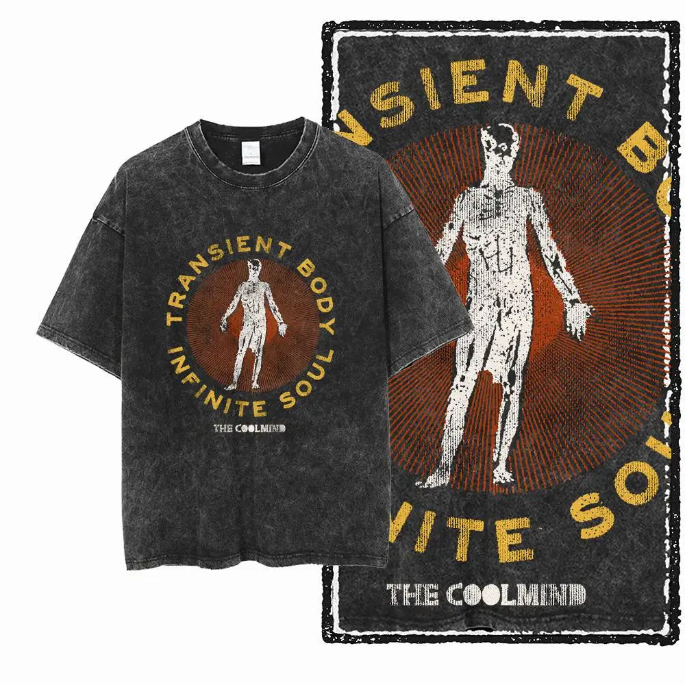 G12 Acid Washed Black Streetwear Tee – Oversized Vintage O-Neck