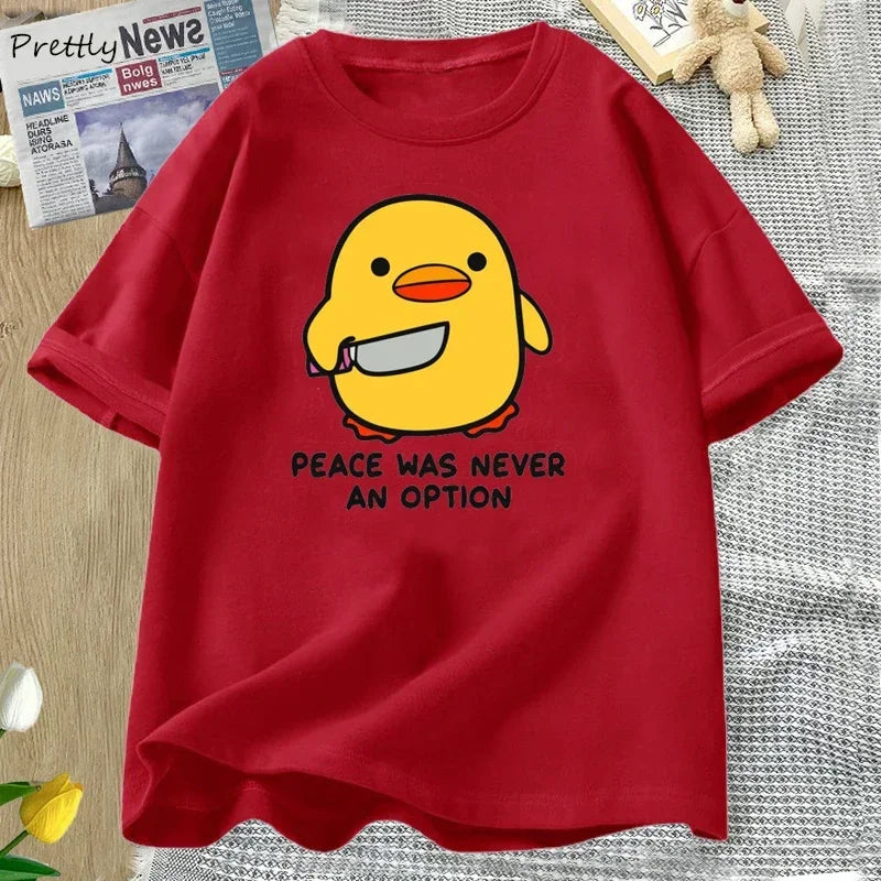 Peace Was Never an Option — Goose Women's Graphic Tee - Neon Districts