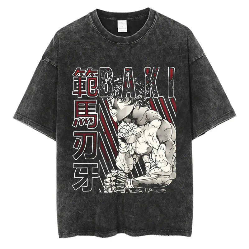 Baki Hanma Harajuku Vintage Washed Tee