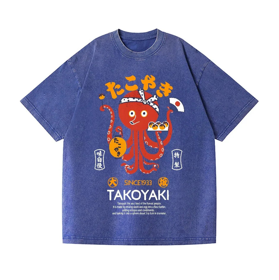 Takoyaki Vintage Wash Tee – Japanese Foodie Graphic Shirt
