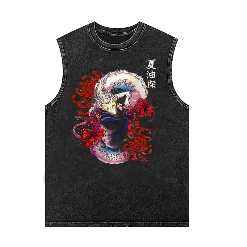 Jujutsu Kaisen — Gojo Satoru Washed Gym Tank Top - Neon Districts