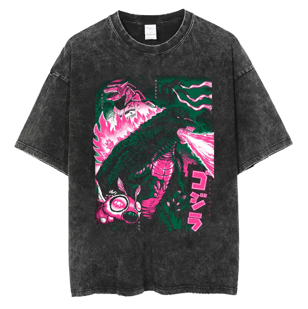 Godzilla T-Shirt Washed - Color black8