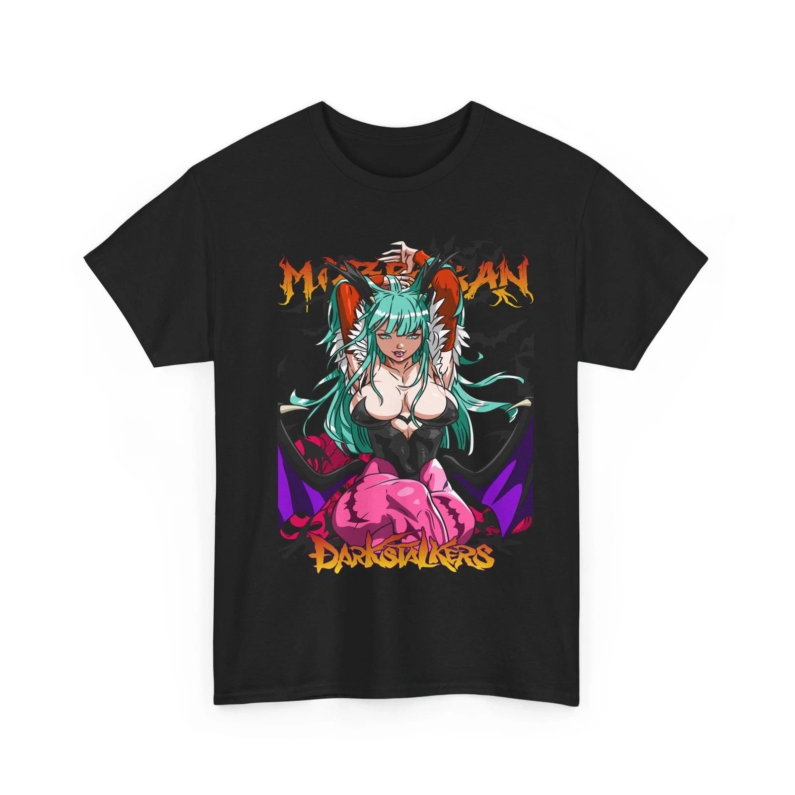 Darkstalkers Morrigan Aensland Tee – Classic Anime Graphic Shirt