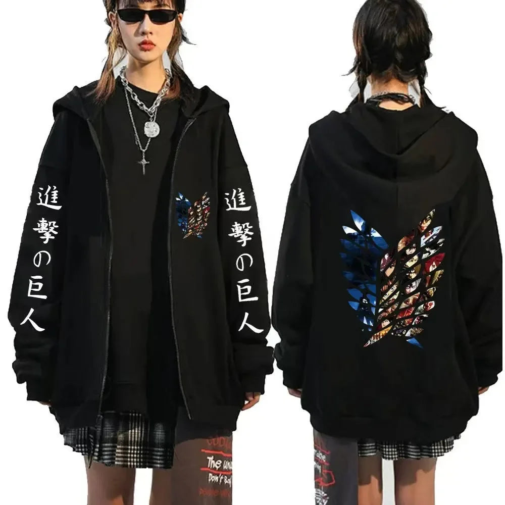 Attack on Titan Levi Zip Hoodie - Neon Districts