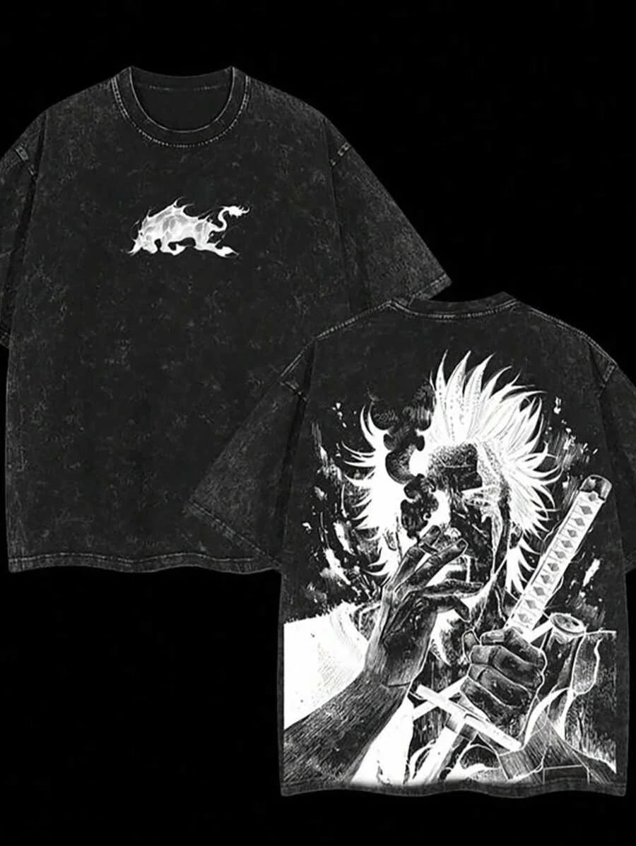 Black Clover Yami Sukehiro Graphic Tee – Washed Oversized