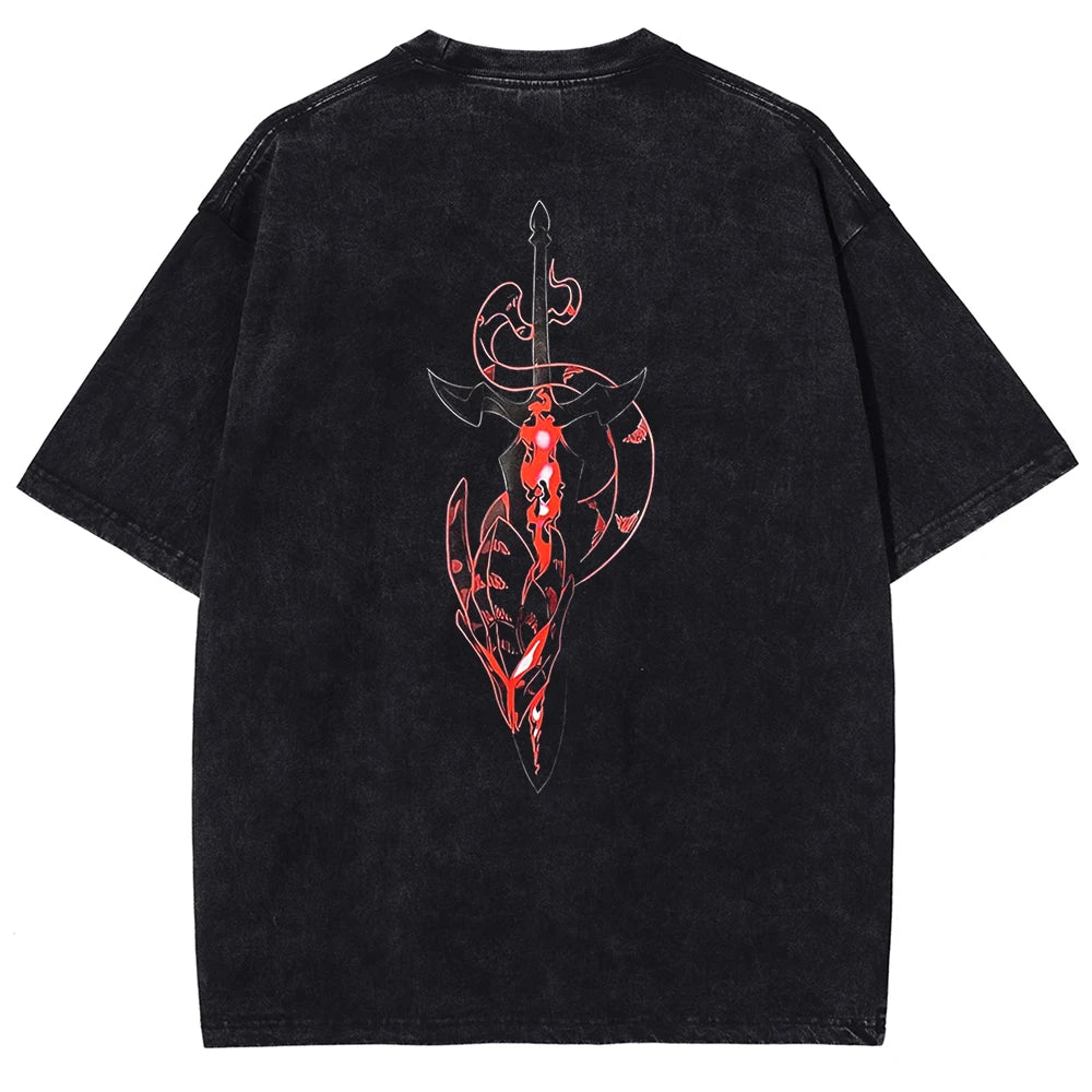Solo Leveling ARISE Graphic Tee – Vintage Washed Oversized