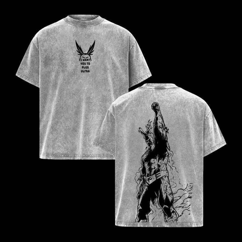 My Hero Academia All Might Tee – Retro Washed Anime Shirt