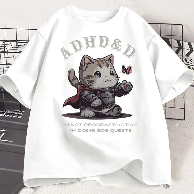 ADHD&D — I'm Not Procrastinating Cat Meme Y2K Graphic Tee - Neon Districts