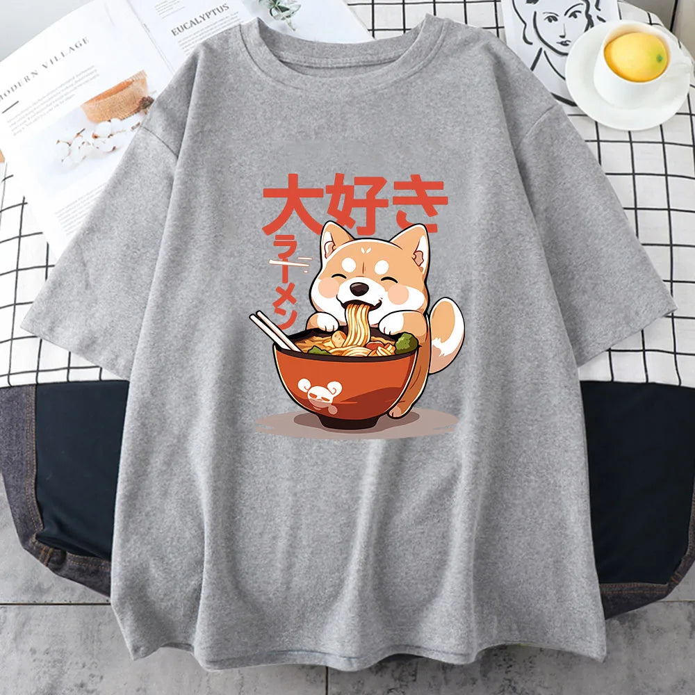 Shiba Inu Ramen Kawaii Tee - Neon Districts