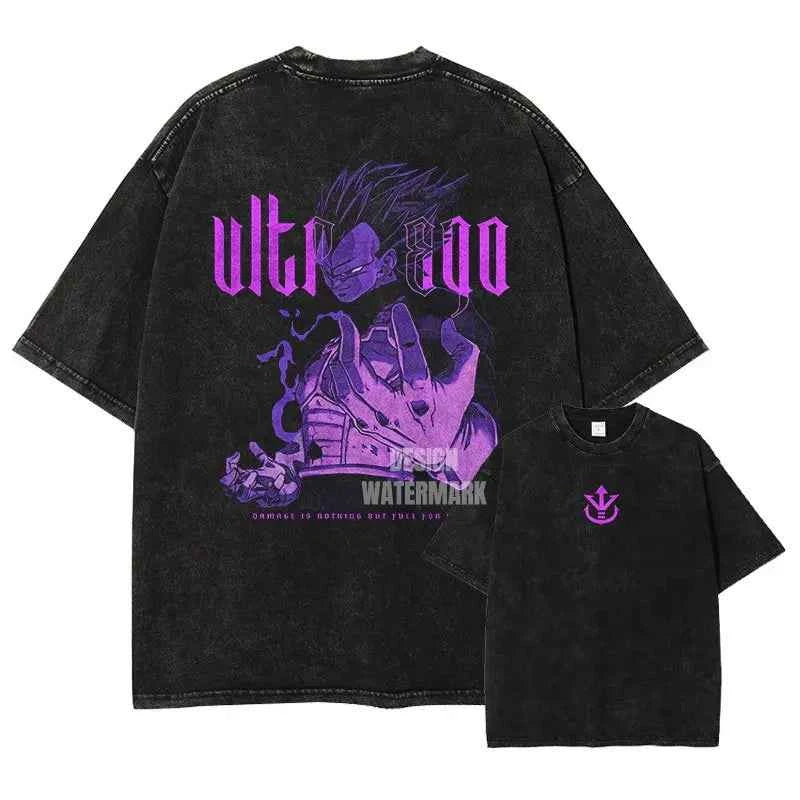 Dragon Ball Vegeta Washed Graphic Tee – Oversized Vintage